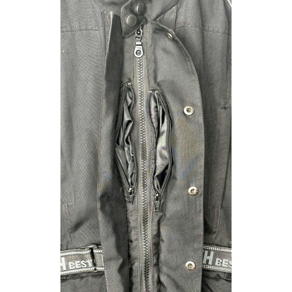 Bazik Noir Mens Moto Riding Jacket MX Scotchlite 3M Reissa Belted Black Size M - Picture 7 of 16